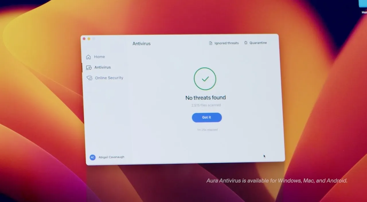 Video preview - Aura's Antivirus product